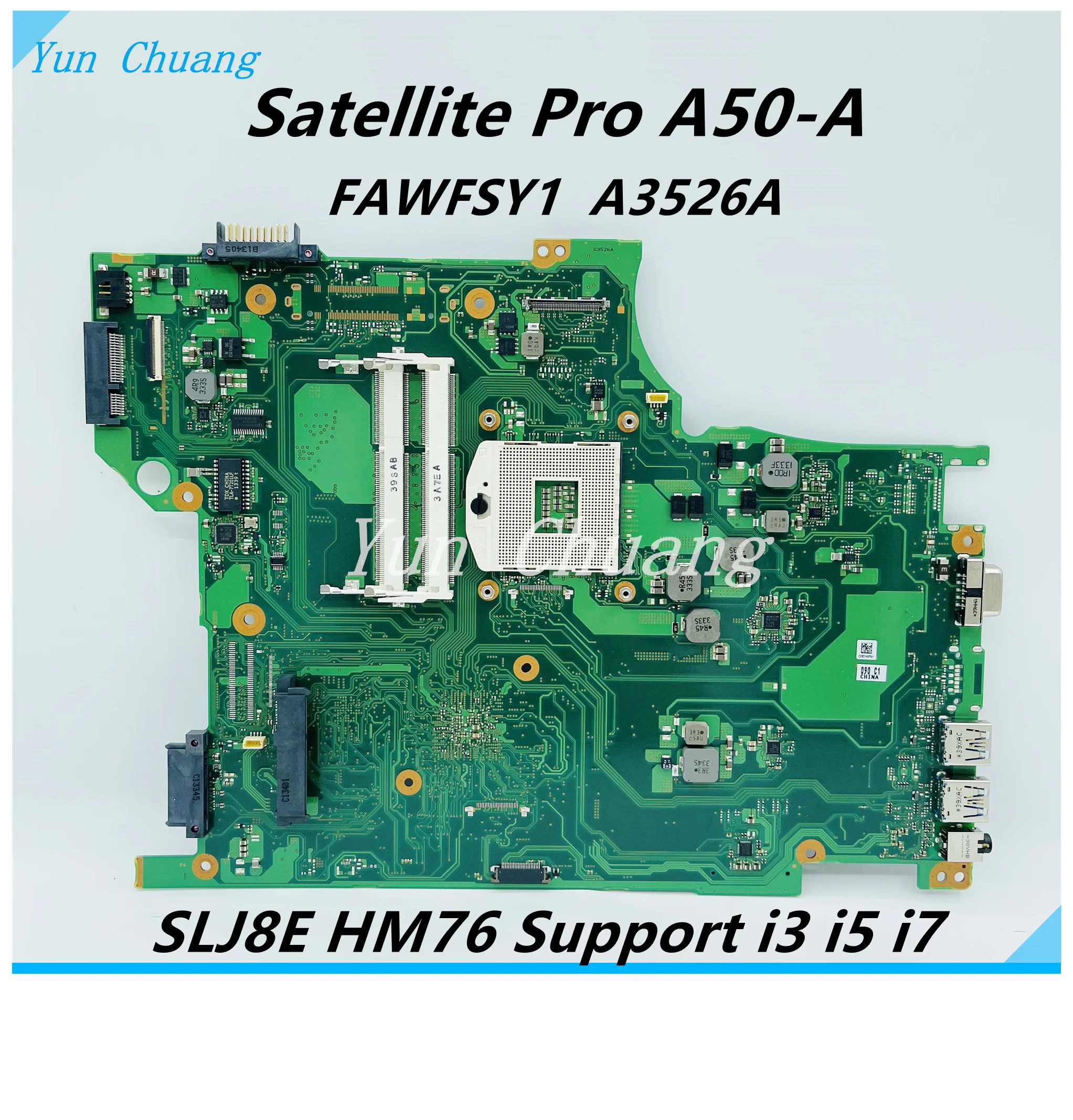 Материнская плата FAWFSY1 A3526A для ноутбука Toshiba Satellite Pro A50-A SLJ8C HM76 с поддержкой ЦП i3 i5i7