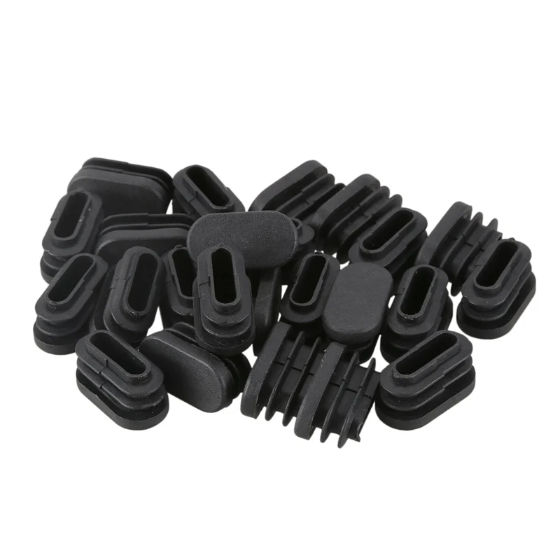 

15 мм x 30 мм Пластик овальные рамки для картин, конец Кепки трубка Вставка Черный 24 шт