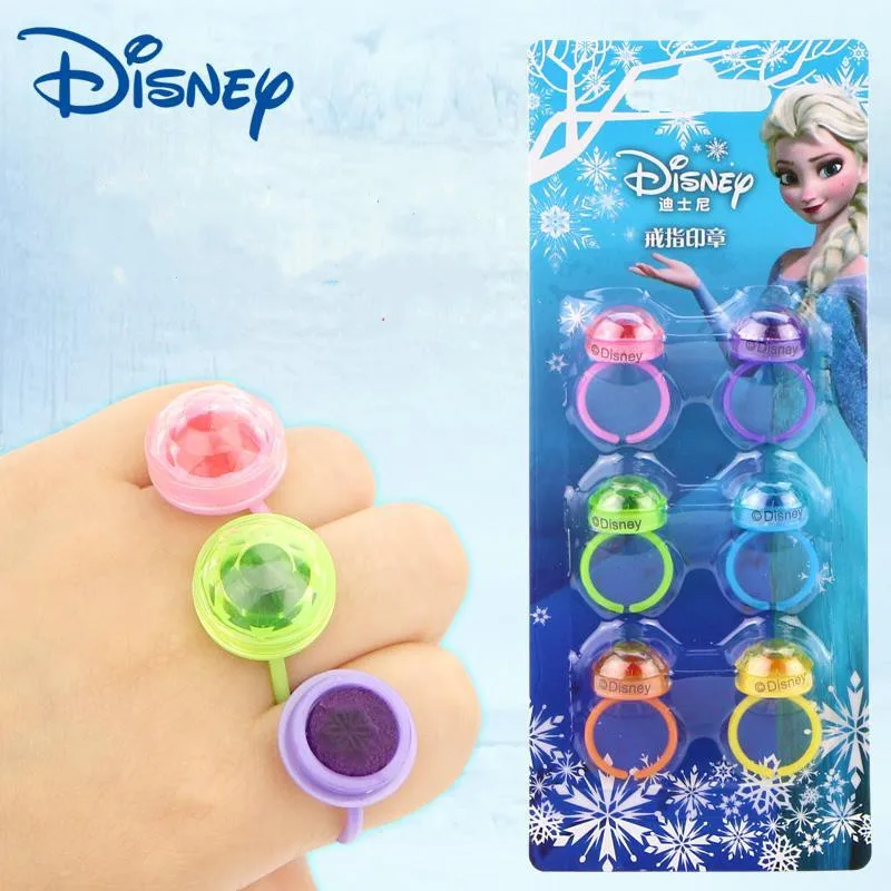 

12pcs Disney Frozen Rings stamp sets Sofia Princess DIY Creativity seals Cute Seal stamp for children kids Encouragement stamps