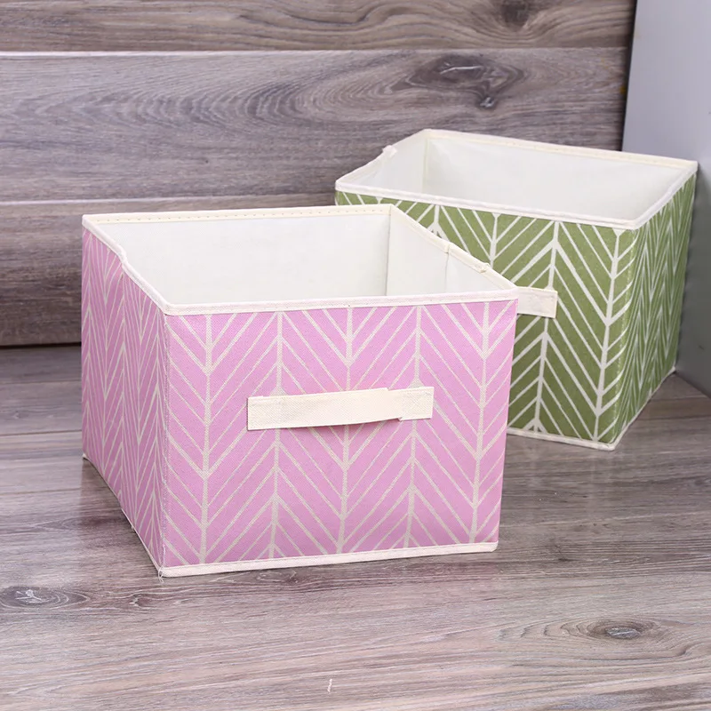 

1 Pcs Printing Non-woven square Desktop Storage Organizer Sundries Storage Box Cabinet Underwear Storage Basket
