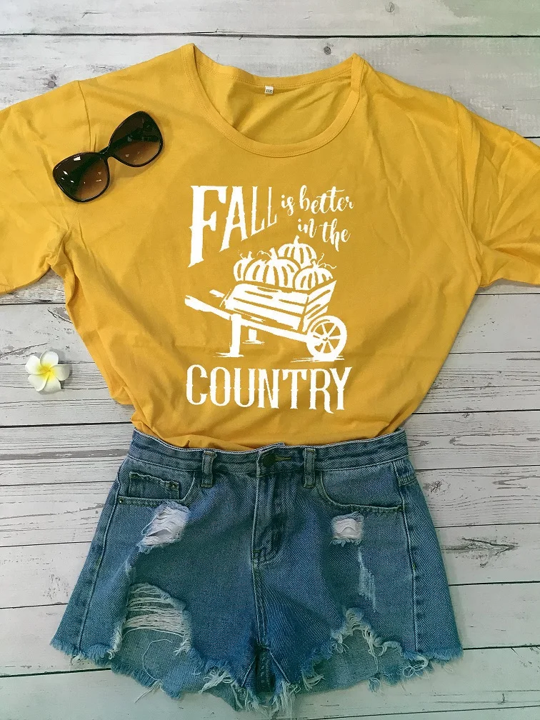 Футболка с надписью Осень лучше в стране графическая футболка изображением