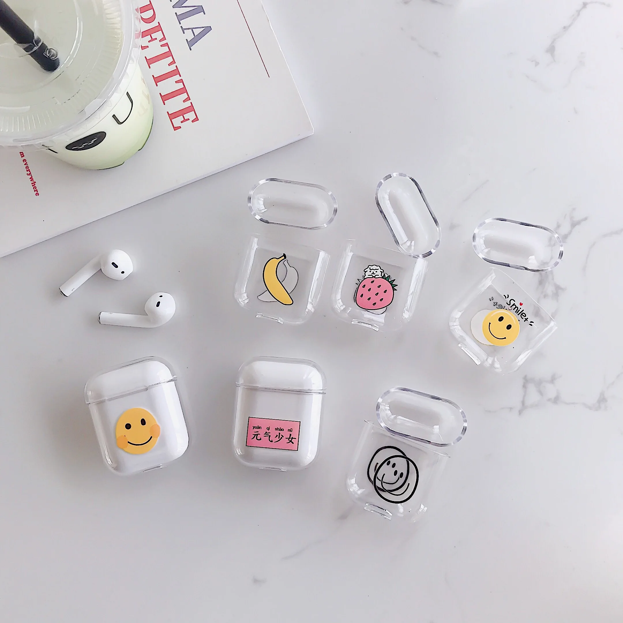 Беспроводная зарядная коробка для наушников чехол Apple AirPods жесткий защитный