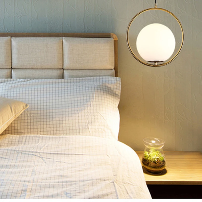 

LED Chandeliers lamps Hang Glass Ball Nordic Chandelier Minimalist Living Room Bedroom Restaurant Bar Lighting Home Decoration