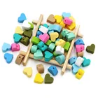 BOBO.BOX, 10 шт., милые силиконовые бусины в форме сердца, сделай сам, цепочка для соски, подвеска, BPA, бесплатная доставка, для ухода за ребенком, жевательный, экологически безопасный Прорезыватель для зубов