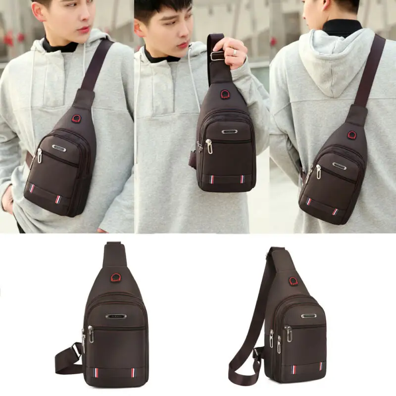 Мужская сумка через плечо модная слинг из ткани Оксфорд для путешествий и спорта|