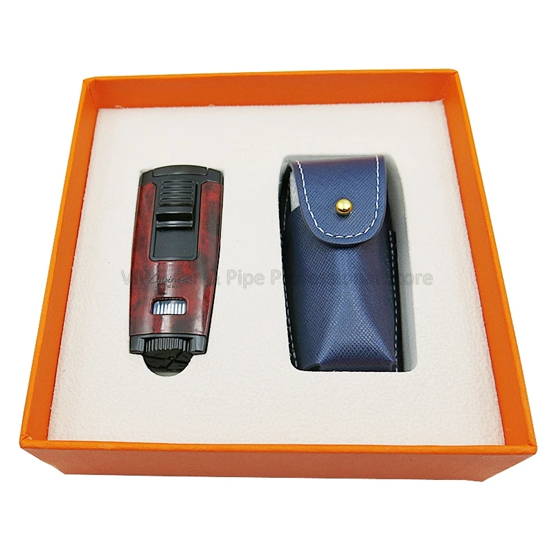Металлический 1 фонарь LUBINSKI Jet Blue Flame, зажигалка для сигар, ветрозащитная Зажигалка для сигарет, портативная Зажигалка для COHIBA, инструмент для курения