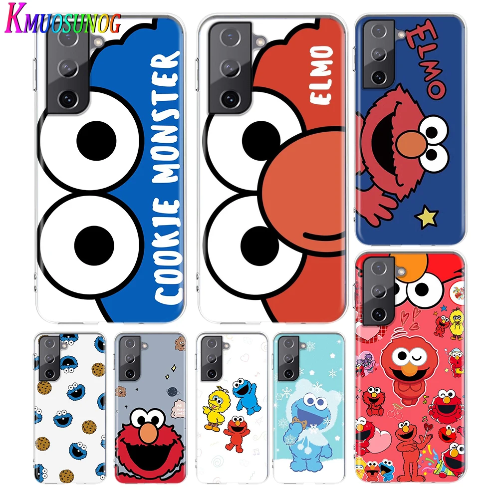 

Transparent Cover Cute Sesame Street Cookie Elmo For Samsung Galaxy S21 S10 S10e S9 S8 S7 S6 Plus Ultra Edge Soft Phone Case