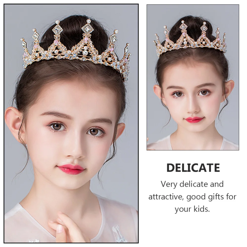 

1PC Child Crown Headdress Birthday Performance Crown Girl Headwear