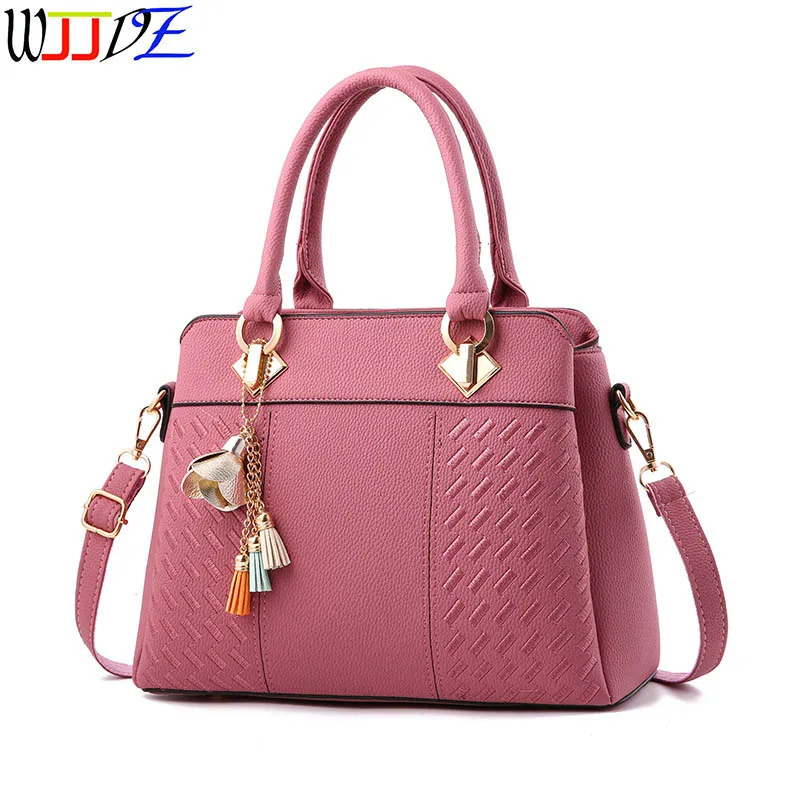

Women Handbags Tassel PU Leather Totes Bag Top-handle Embroidery Crossbody Bag Shoulder Bag Lady Simple Style Hand Bags WJJDZ