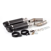 motorcycle for ducati 848 full exhaust system leovince carbon fiber slip on exhaust pipe mufflers and connect link pipes