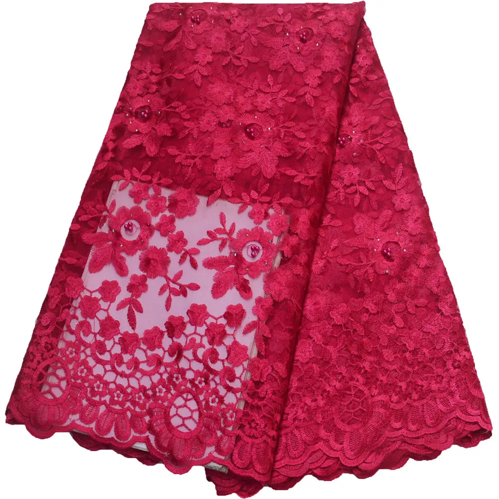 Африканская кружевная ткань вышитая цветными бусинами нигерийские кружева