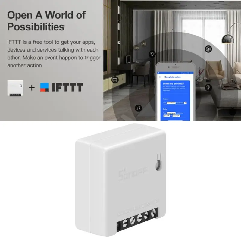 Для Sonoff Мини DIY умный переключатель маленький WiFi для Alexa Google Home дистанционное