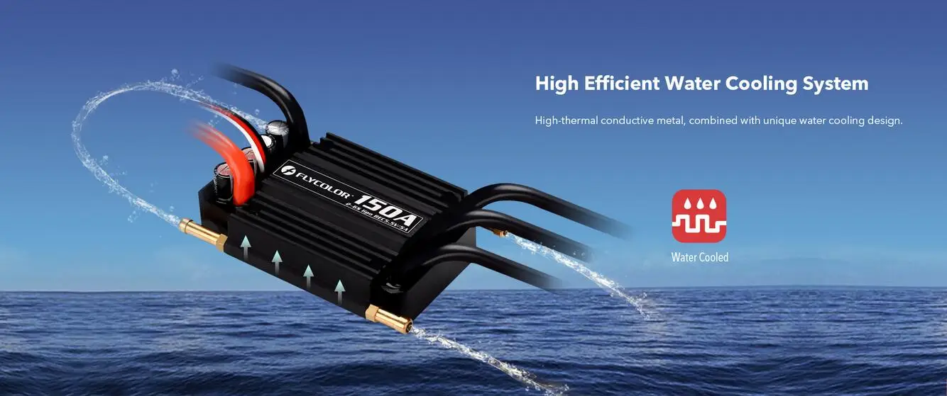

Flycolor 50A 70A 90A 120A 150A Brushless ESC 2-6S RC Boats Waterproof ESC Programme Card with BEC System for RC Boats