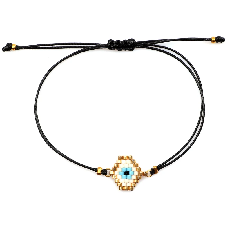 

Fairywoo Blue Eye Brecelet New Turkish Evil Eye Pendant Jewelry Women Accessories Adjustable Rope Miyuki Beaded Charms Bracelets