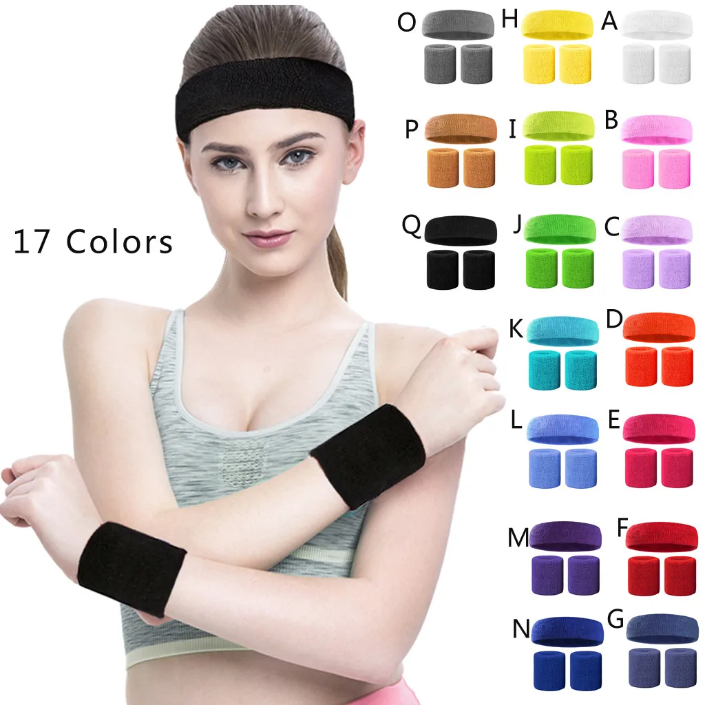 Спортивный комплект спортивной повязки 1 шт. + 2 наручный браслет влагоотводящие