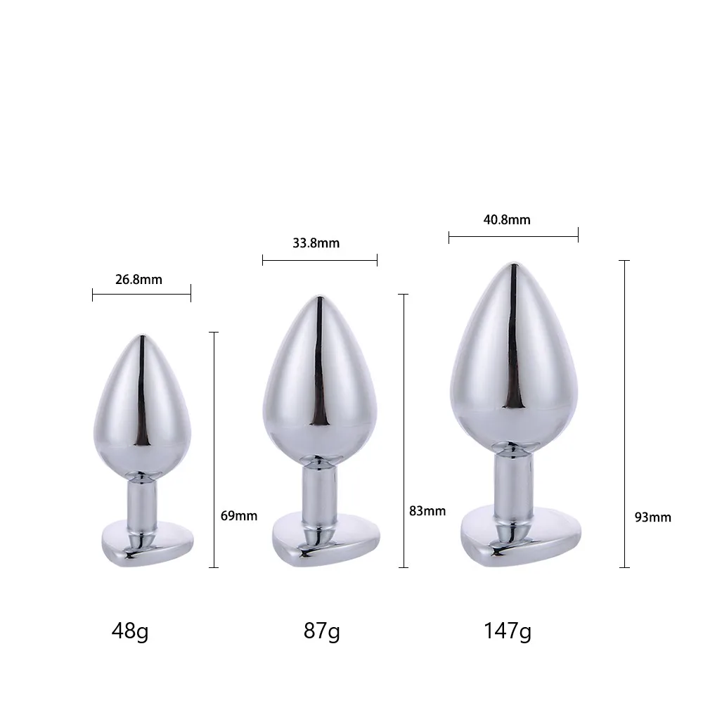 Из нержавеющей стали анальные штепсельные вилки с бриллиантами в форме сердца