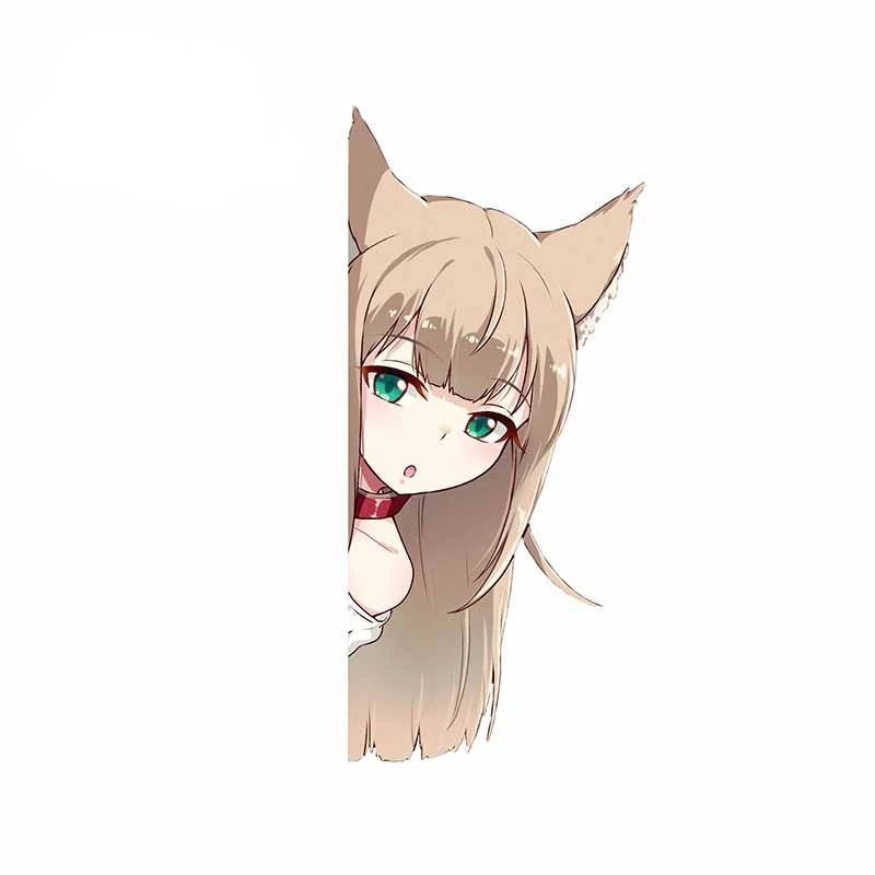 

W-0140 Cute Anime Fox Girl Modeling Personality Car Stickers PVC Auto Laptop Decorative Accessories Quality Waterproof Decals