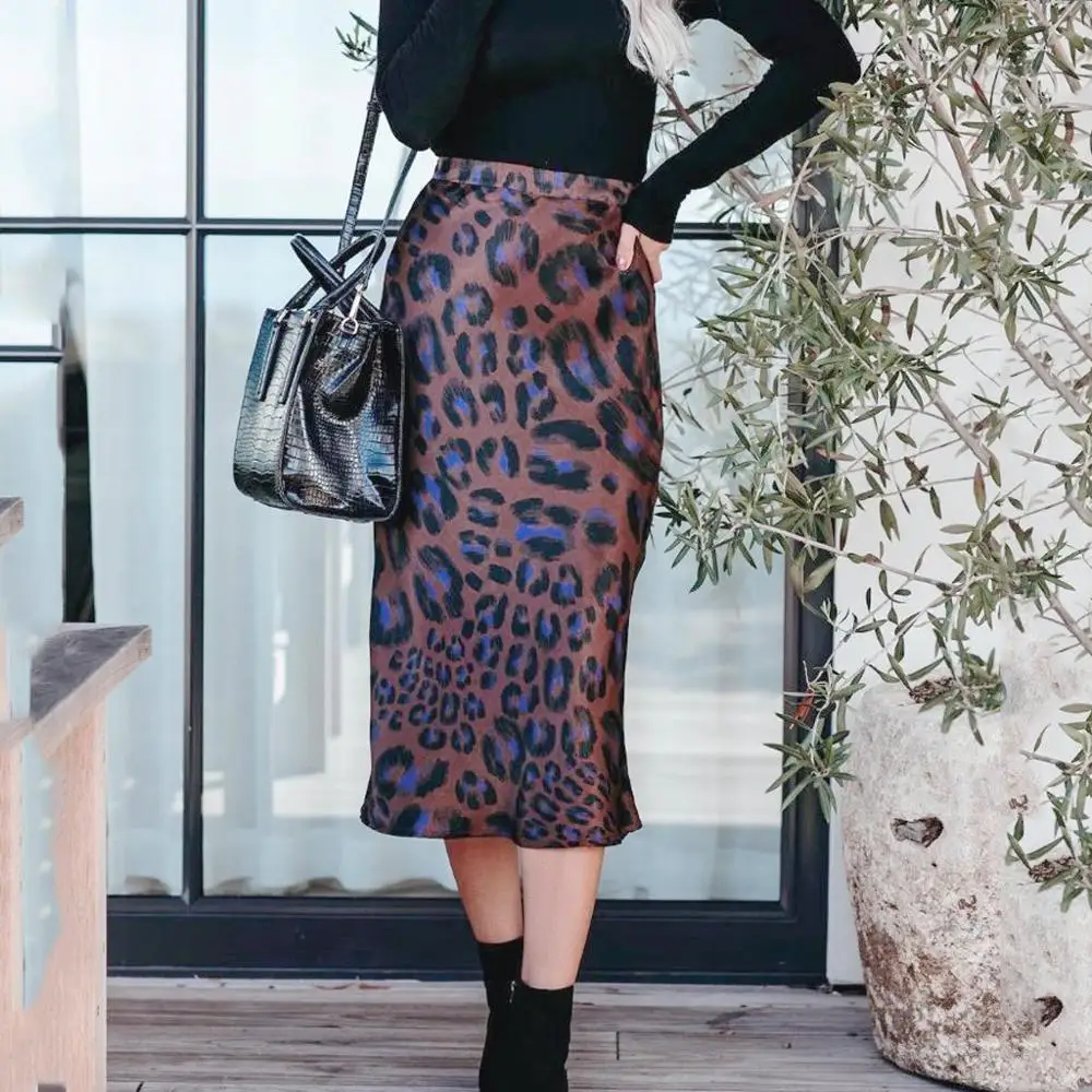 Летняя юбка 2020 модная женская с высокой талией и леопардовым принтом сексуальная