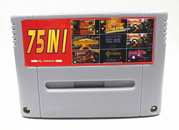 

Супер 75 в 1 версия EUR чип сохранение с игровыми часами башня финальная игра Фэнтези VI Dragon Quest I & II секрет маны Terranigma