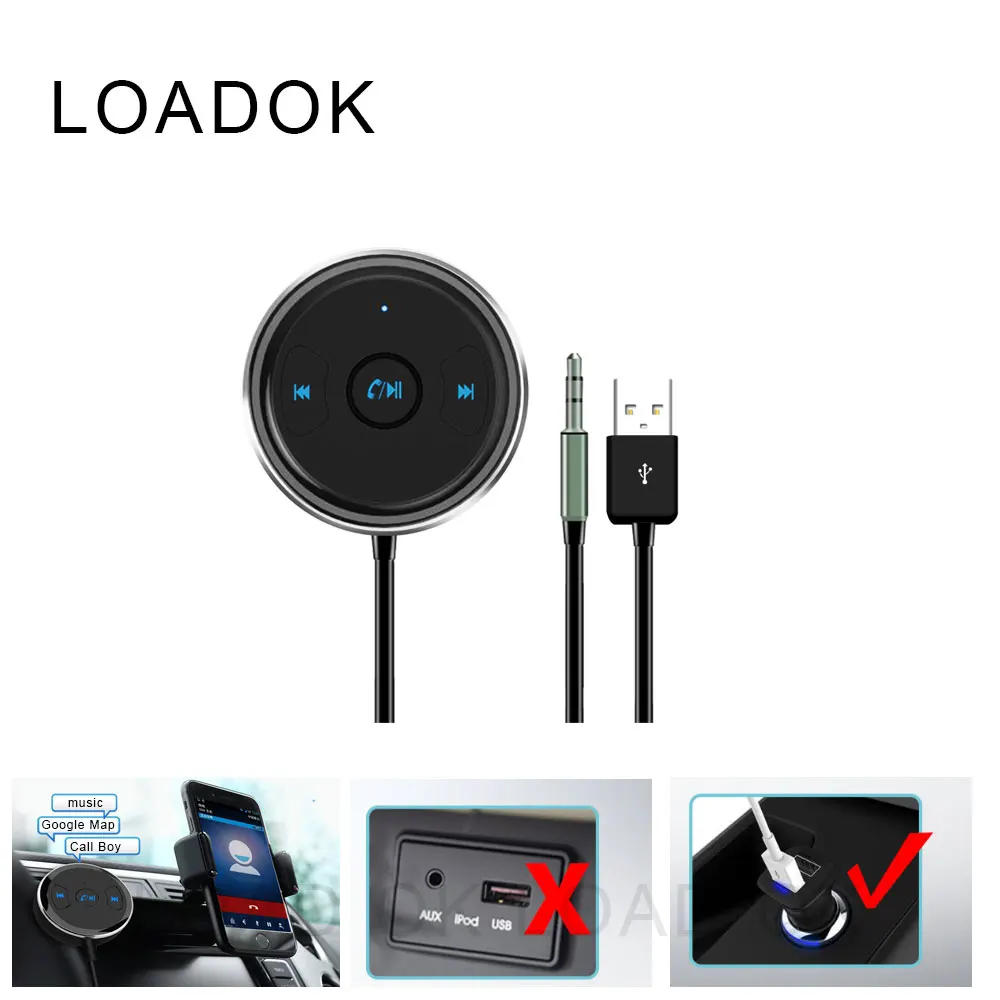 Автомобильный комплект громкой связи Bluetooth для звонков AUX 3 5 мм Музыкальный