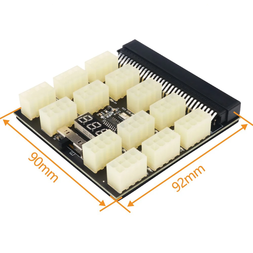

ATX 13x 6/8Pin 1200w Power Supply Adapter 12V Power Board Converter Card for Ethereum BTC Mining