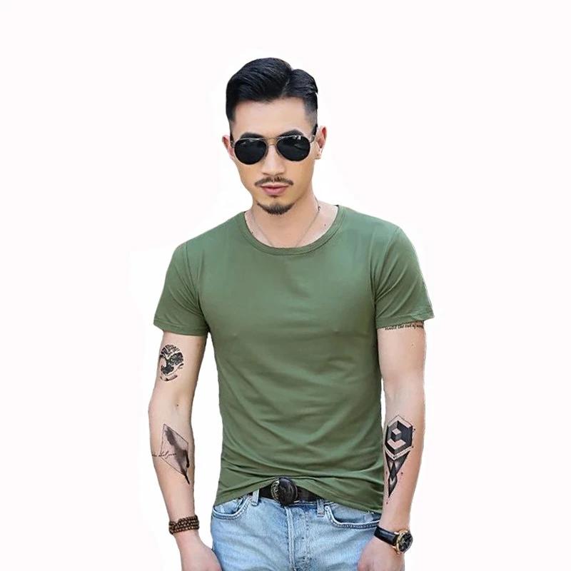 O neck Green M& DE футболка для мужчин, футболки с коротким рукавом и v-образным вырезом, черные и белые футболки, летние спортивные футболки для бега, мужские повседневные футболки, camiseta mascu - Цвет: O neck Green