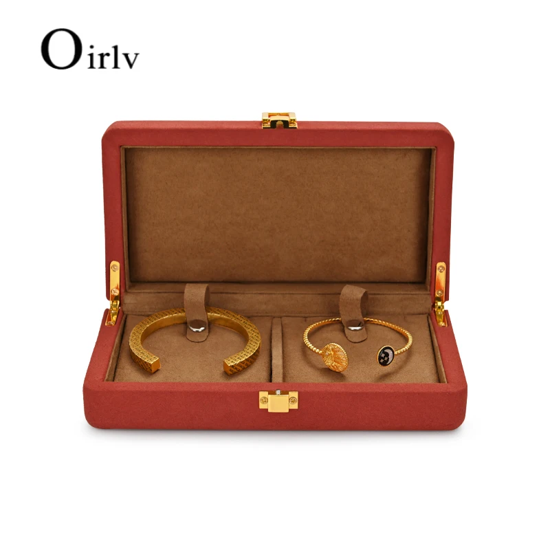 Oirlv New Jewelry Storage Box Velvet + Microfiber Ring Earrings Necklace Pendant Bracelet Storage Display Jewelry Box