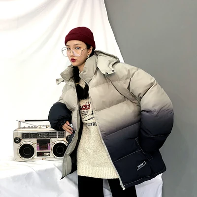 

Oversize gradient cotton-padded jacket female Korean version loose ins tidal harbor wind 2020 new coat bread clothing cotton coa