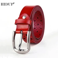 hidup high quality design hollowed genuine leather belts pin buckle alloy metal belt for women accessories 2 8cm width nwj130