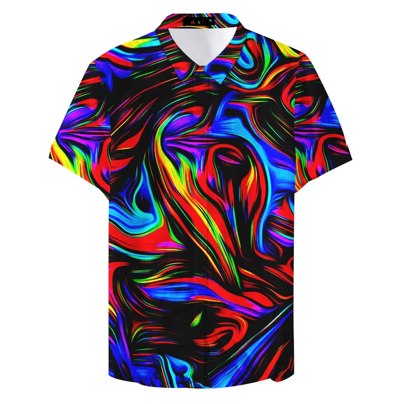 Харадзюку на пуговицах цифровой неоновый камуфляж винтажные мужские