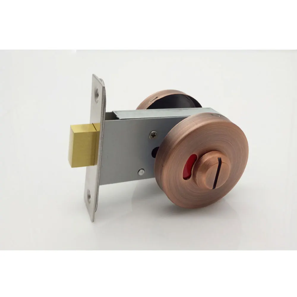 round bathroom indicator thumb turn stainless steel deadbolt lock bolt toilet wc latch vacant engaged door lock set free global shipping