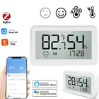 Датчик температуры и влажности Tuya Zigbee Smart Life, Wi-Fi комнатный термометр с ЖК-дисплеем, поддержка Alexa Google Home Automa