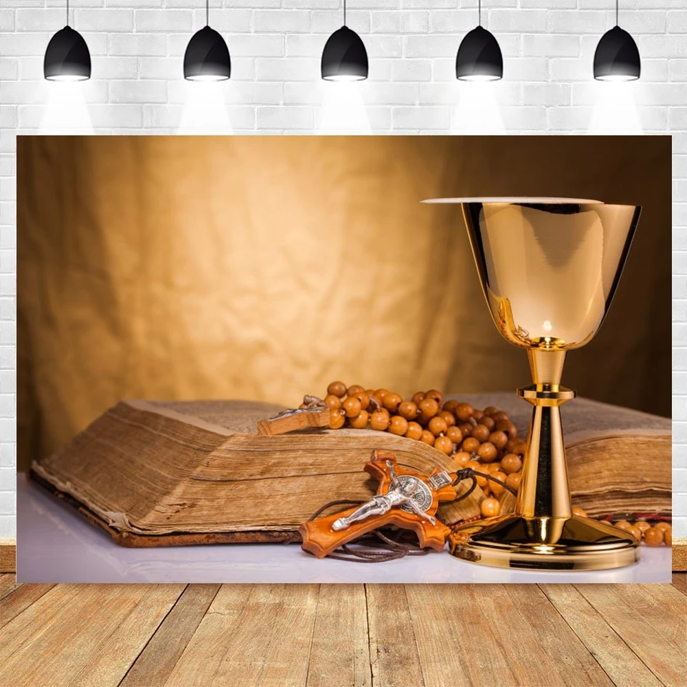 

Holy Communion Cup Bible Cross Christian Photography Backdrops Photographic Background Photozone Vinyl Photophone Photo Studio