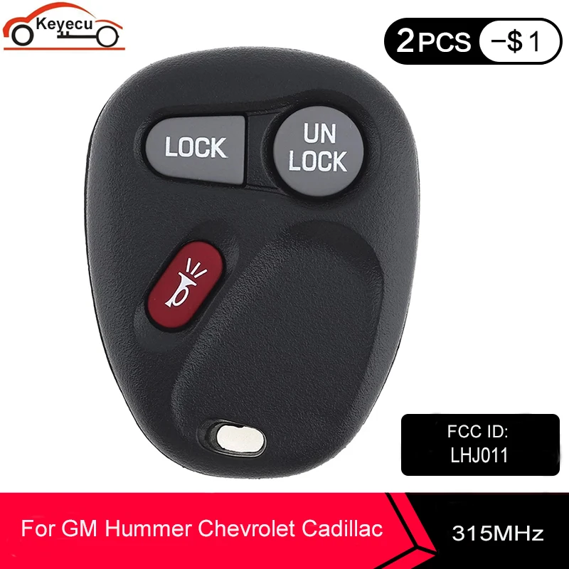 KEYECU дистанционный ключ брелок от машины для GM Hummer H2 Chevrolet Avalanche Cadillac Escalade 3 кнопки