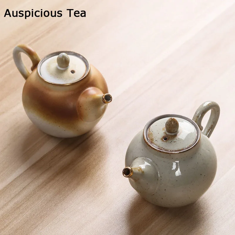 

170ml Stoneware Teapot Single Teapot Entirely Handmade Creative Vintage Household Tea Set Siteel Traditional Chinese TeaSet