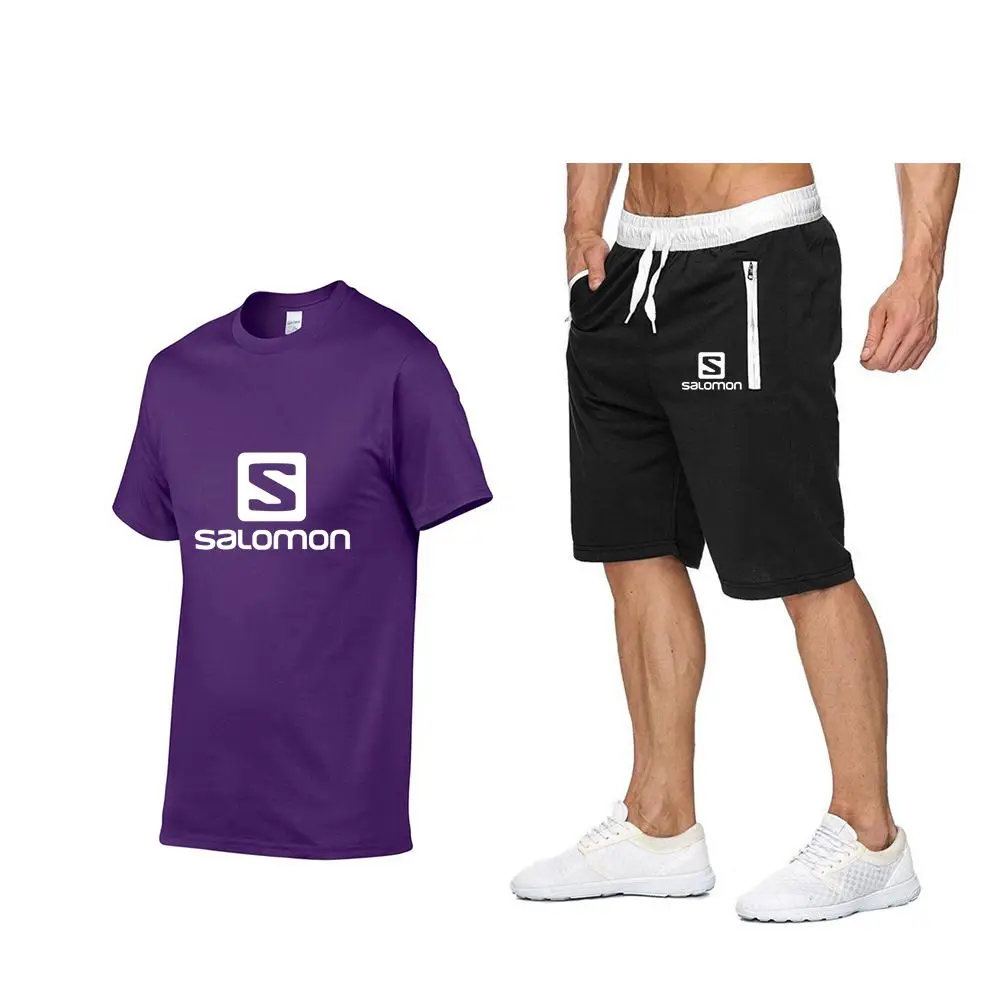 

S Brand 2021 Men's Short Sleeve S Sportswear Sportswear T-shirt + Shorts Set S Printed Casual New Summer Series S-XXL