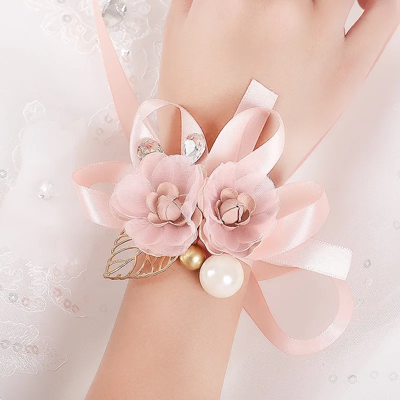 Wrist Corsage Bridesmaid Sisters Hand Flowers Artificial Bride Accessories For Wedding Dancing Party Decor | Дом и сад