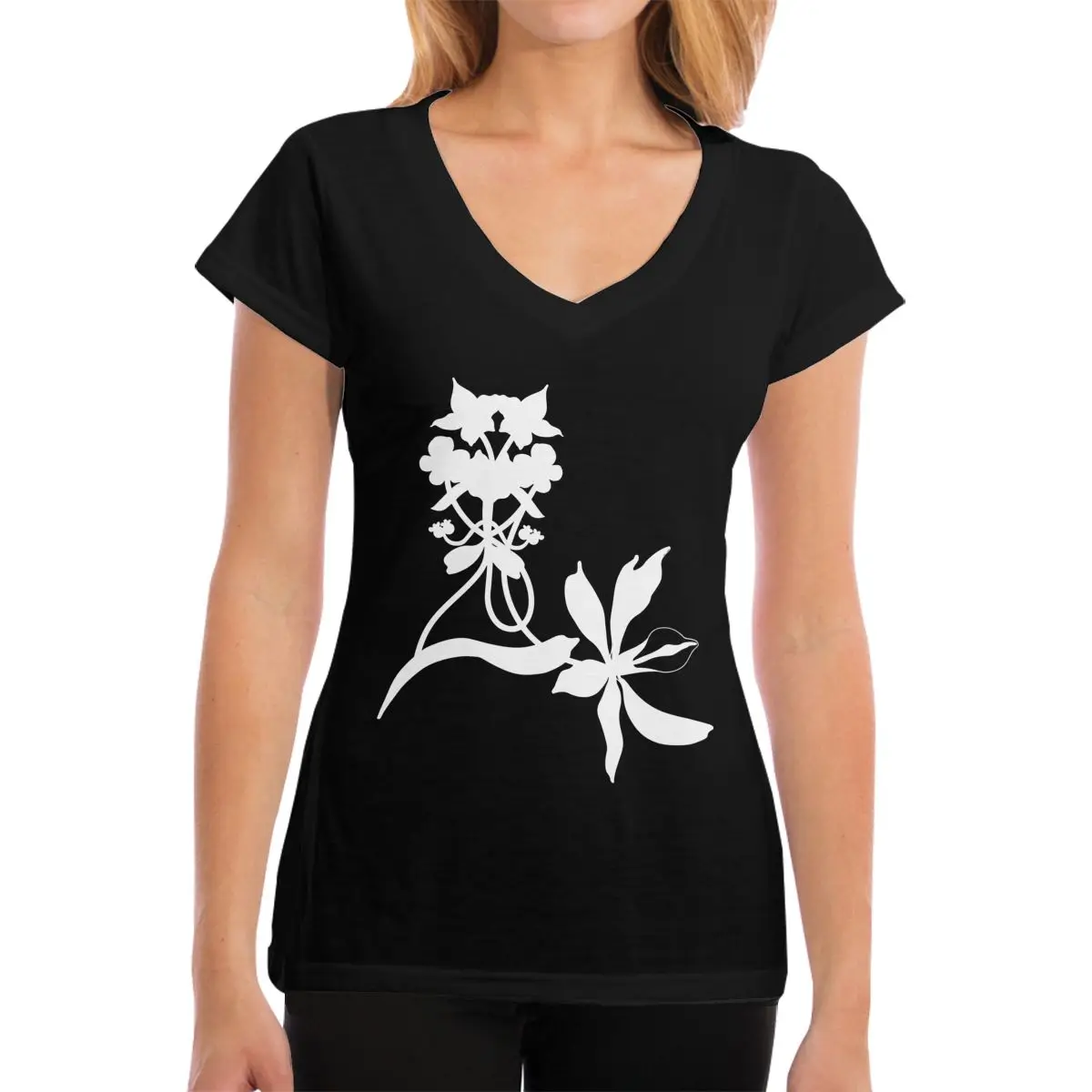 

Футболка женская с V-образным вырезом, хлопок, мягкая и удобная, слегка эластичная, удобная форма