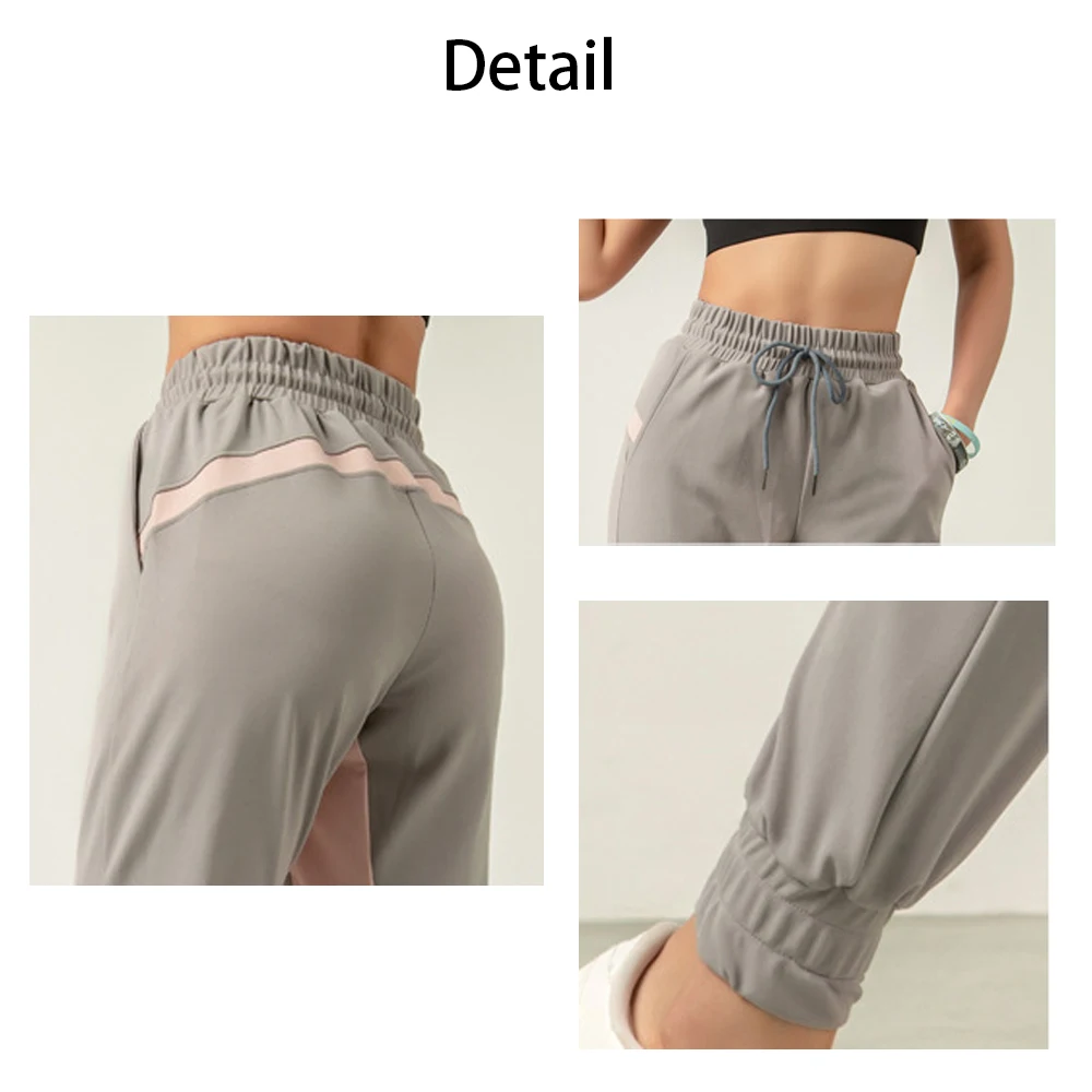 

2021 New Solid Color Thin Quick-drying Sweatpants Ladies Casual Loose Toe Running Fitness High Waist Yoga Trousers