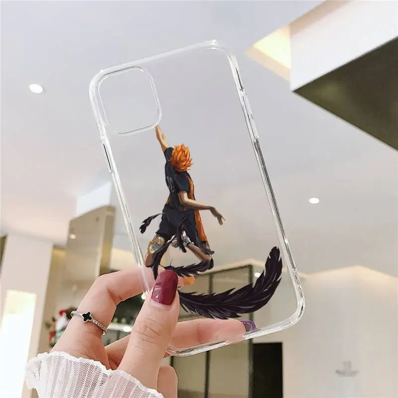 

Haikyuu Hinata attacks Anime Phone Cases Transparent soft For iphone 5 5s 5c se 6 6s 7 8 11 12 plus mini x xs xr pro max