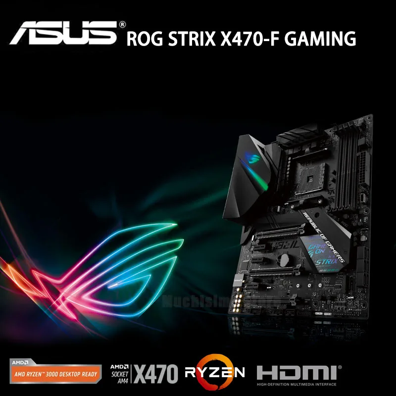 Verkauf Buchse AM4 Asus ROG STRIX X470-F GAMING Motherboard AMD X470 DDR4 HDMI-kompatibel 64GB PCI-E 3,0 Desktop X470 Mainboard AM4 Verwendet