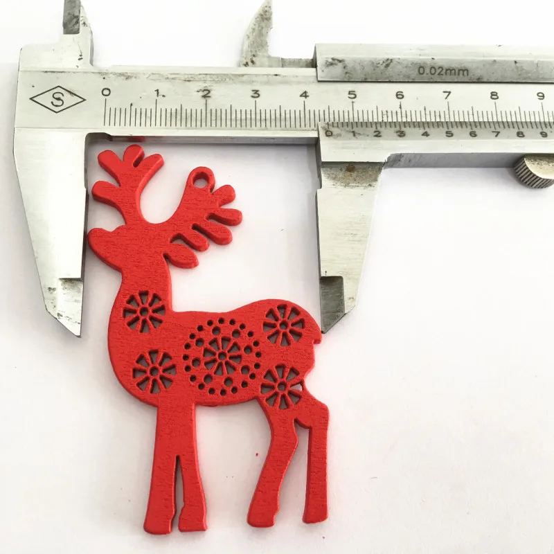 D 10 шт/партия мульти деревянные Рождественские Подвески украшения DIY Деревянные Ремесла снеговик на веревочке лося Рождественская елка дерево украшения - Цвет: D