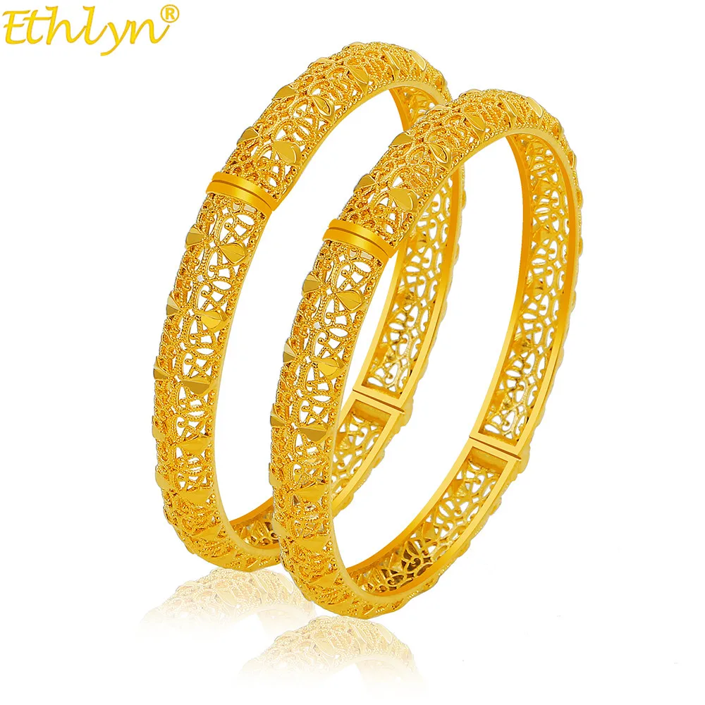 

Ethlyn 2 шт./лот арабский Средний Восток золотой цвет женский браслет для свадебвечерние Рамадан ювелирные изделия MY49