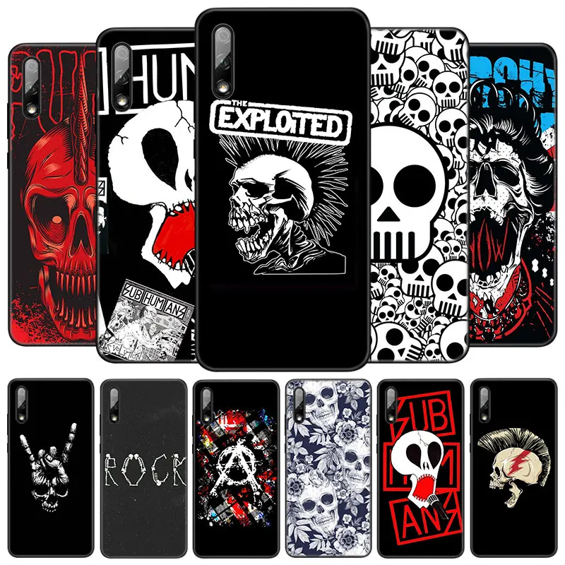 Чехол в стиле панк-рок с черепом для Huawei Honor 10X Lite 7A 7S 8A 8S 8C 8X 9A 9C 10i 20i 30i 20S 20E 9X Pro 10 8