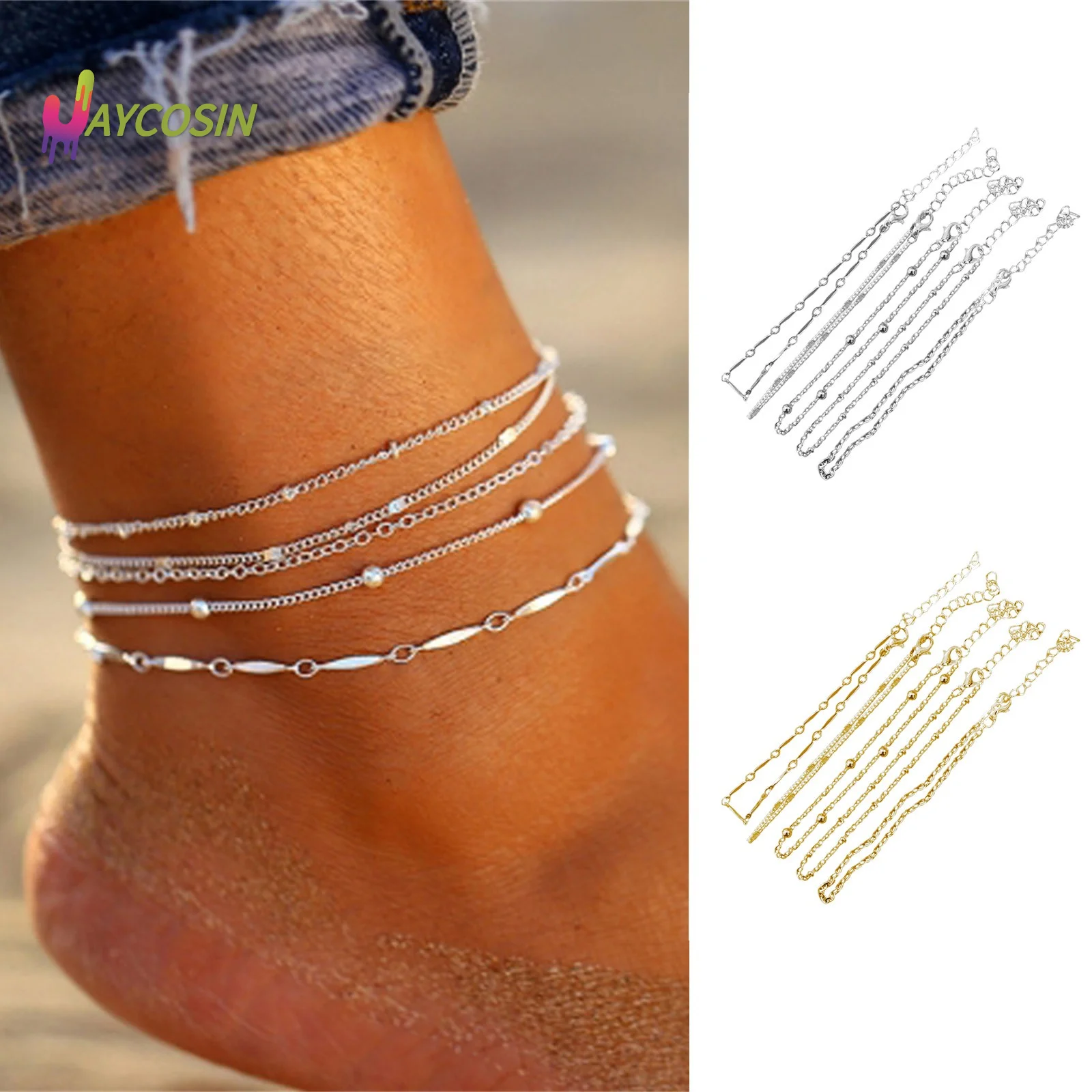 5 шт. женский пляжный браслет на лодыжку | Украшения и аксессуары