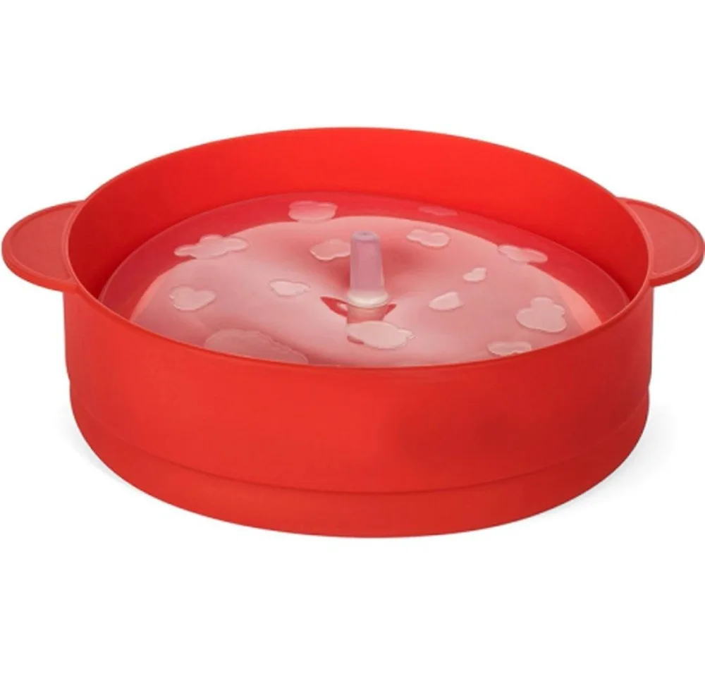 

2021 New Popcorn Microwave Silicone Foldable Red High Quality Kitchen Easy Tools DIY Popcorn Bucket Bowl Maker With Lid