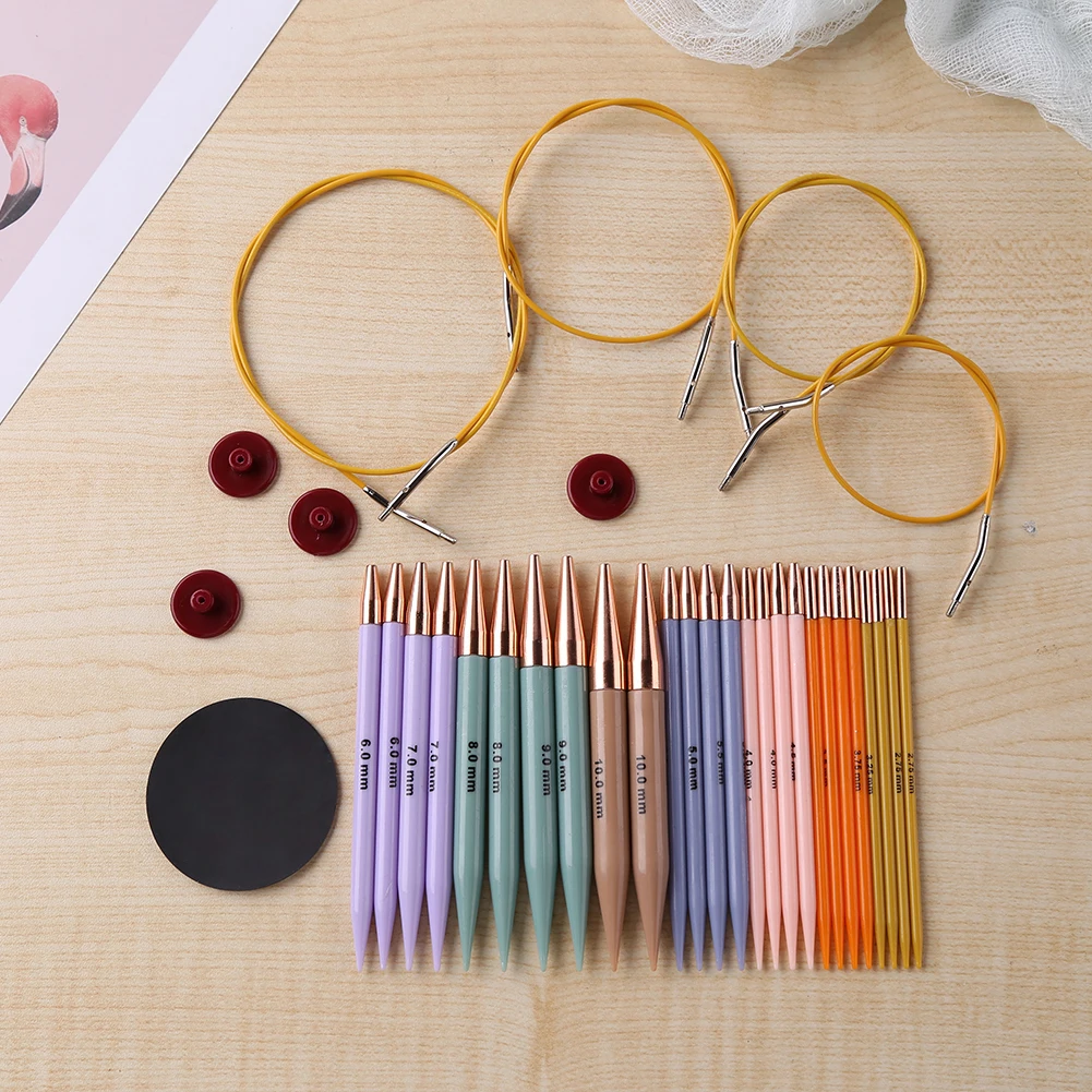 

Crochet Hook Circular Knitting Needles Set with Case DIY Craft Sewing Kits for Crochet Yarn Knitting Accessories Kit Knitting