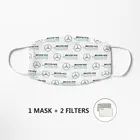 Белая маска Формула 1, маска гоночной команды Льюиса, забавная моющаяся маска для лица, половина лица, знак рта, хип-хоп, косплей, маска для вечерние, один размер