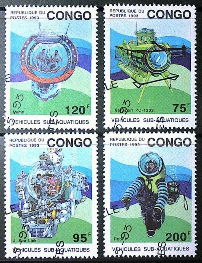 4 шт. почтовая коллекция Конго 993|Штампики| |