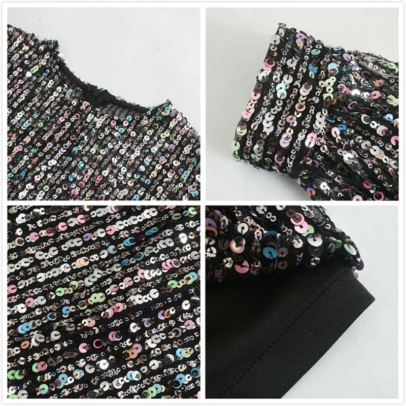 2020 осеннее модное сексуальное мини платье с блестками для женщин однотонное